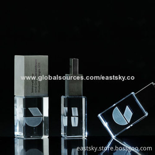 Crystal USB flash drive, attractive and elegant crystal design, with 64MB to 32GB capacity